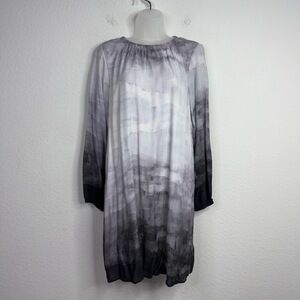 Bella Dahl Dress Womens M Black White Ombre Long Sleeve Lagenlook Boho Artsy